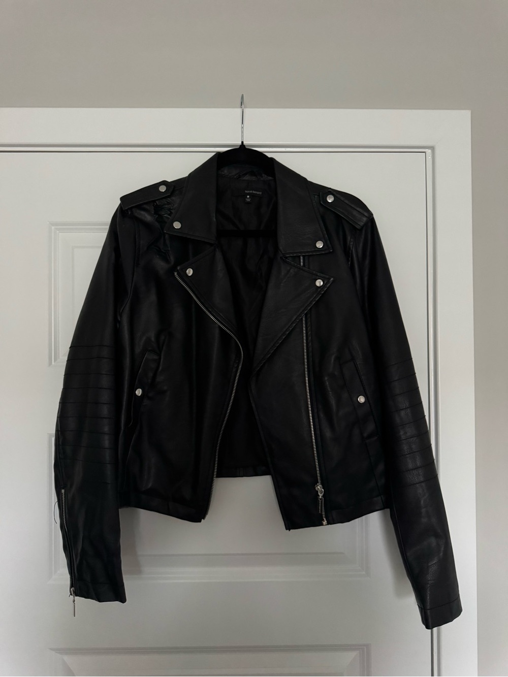 Harve Benard Black Faux Leather Moto Jacket